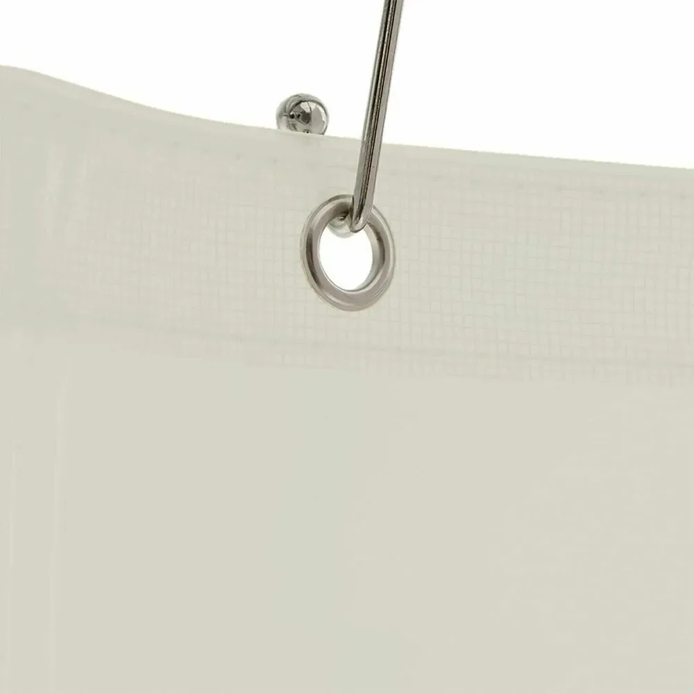 Maytex 10-Gauge Super Heavy Weight Shower Curtain Liner Beige PVC Grommets NEW